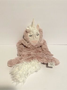 Slumberkins Unicorn Lovey Security Blanket Pink Mauve Purple Soft Cuddle Toy